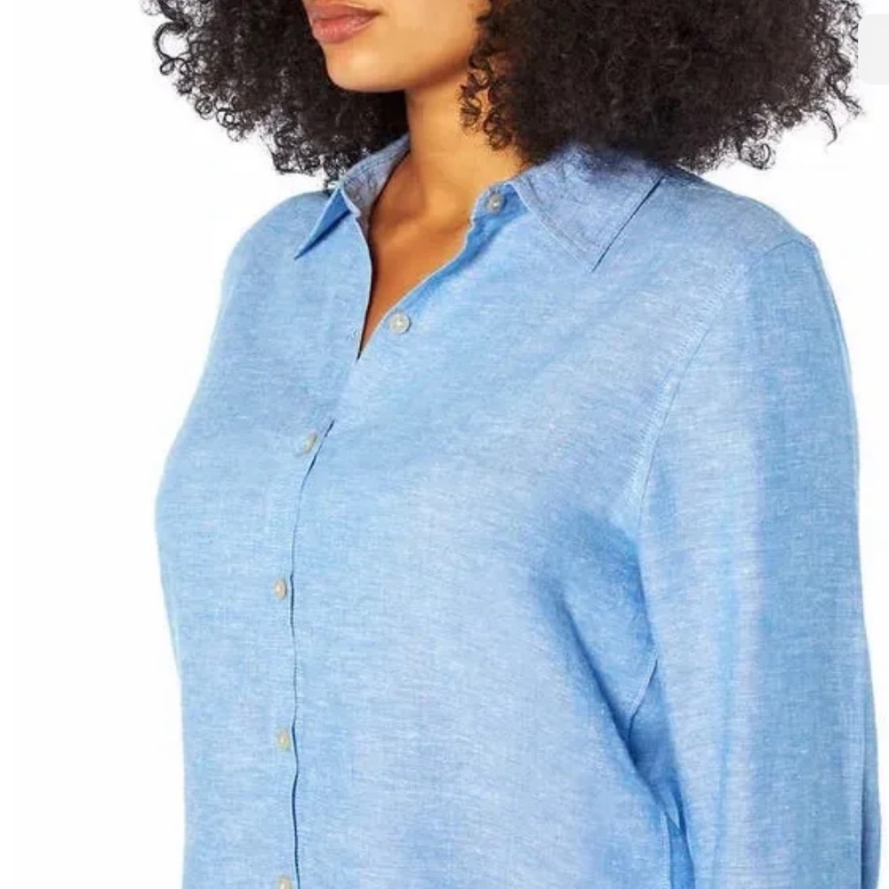 Orvis linen blend button down shirt - Picture 3 of 4